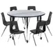 Flash Furniture XU-GRP-16CH-A48-HCIRC-GY-T-A-CAS-GG Emmy Activity Table & Chair Set, Round 48" Table, 6 Stack Chairs, Adjustable Height 1 image