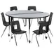 Flash Furniture XU-GRP-16CH-A60-HCIRC-GY-T-A-CAS-GG Emmy Activity Table & Chair Set, Round 60" Table, 6 Stack Chairs, Adjustable Height 1 image