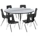 Flash Furniture XU-GRP-16CH-A60-HCIRC-GY-T-A-GG Emmy Activity Table & Chair Set, Round Laminate Top, 60" Diameter, Adjustable Height, 6 Stack Chairs, Gray/Black 1 image