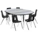 Flash Furniture XU-GRP-18CH-A3048CON-48-GY-T-A-GG Set, Oval 76"W x 47"D, Chrome, Gray, 6 Chairs 1 image