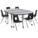 Flash Furniture XU-GRP-18CH-A3060CON-60-GY-T-A-CAS-GG Emmy Activity Table & Chair Set, Oval 86x60, Adjustable 17-25H, Laminate Top, 6 Stack Chairs 1 image