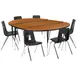 Flash Furniture XU-GRP-18CH-A3060CON-60-OAK-T-A-GG Emmy Activity Table & Chair Set, Oval 86x60, 6 Chairs, Adjustable Height 1 image
