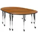 Flash Furniture XU-GRP-A3060CON-60-OAK-T-A-CAS-GG Table Set, 86"W x 60"D, 22"-30", Oak Top, Locking Casters 1 image