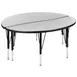 Flash Furniture XU-GRP-A48-HCIRC-GY-T-P-GG Activity Table, 47½" Dia., 16¼"‑25¼" Height, Gray Top, Black Edge 1 image