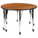 Flash Furniture XU-GRP-A48-HCIRC-OAK-T-A-CAS-GG 2-Piece Table, 47½" Top, 22"-30" Height, Locking Casters 1 image