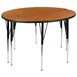 Flash Furniture XU-GRP-A48-HCIRC-OAK-T-A-GG Set Table, 47‑1/2" Dia., 21‑1/4"‑30‑1/4" Height, Oak Top, Glides 1 image