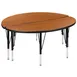 Flash Furniture XU-GRP-A48-HCIRC-OAK-T-P-GG Emmy Table 2‑Piece Set, 47½" Oak Top, 16¼"‑25¼", Edge, Legs, Glides 1 image