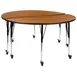 Flash Furniture XU-GRP-A60-HCIRC-OAK-T-A-CAS-GG Set, 60in Oak Top, 22‑30in, Black/Chrome Legs, Locking Casters 1 image