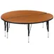 Flash Furniture XU-GRP-A60-HCIRC-OAK-T-P-GG Table Set, 60″ Laminate Top, 16¼″‑25¼″, Black & Chrome Legs 1 image