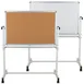Flash Furniture YU-YCI-001-CK-GG Magnetic Cork Board, 45-1/4" x 54-3/4" Aluminum Frame, Tray Casters 1 image