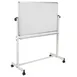 Flash Furniture YU-YCI-001-GG Mag Board 45" x 54" Dbl‑Sided White Alum Frame Tray/Clip 6Mags Wheels 1 image