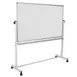 Flash Furniture YU-YCI-005-GG, 64" x 64" White Powder‑Coated Aluminum Frame, 6 Magnets, Dual Casters 1 image