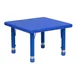 Flash Furniture YU-YCX-002-2-SQR-TBL-BLUE-GG 24" x 24" Table, 14-1/2"-23-3/4" Adjustable, 220 lb Blue, Seats 4 1 image