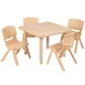 Flash Furniture YU-YCX-0023-2-SQR-TBL-NAT-E-GG Preschool Activity Table Set, 24x24, 220 lb, Natural, Adjustable Height 1 image