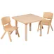 Flash Furniture YU-YCX-0023-2-SQR-TBL-NAT-R-GG Table Set, 24" Table, 2 Chairs, 10.5" Seat, 154 lb Load 1 image
