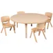 Flash Furniture YU-YCX-0053-2-ROUND-TBL-NAT-E-GG Preschool Activity Table Set, 45" Round, Adjustable Height, Natural, 220 lb Capacity 1 image