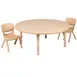Flash Furniture YU-YCX-0053-2-ROUND-TBL-NAT-R-GG Preschool Activity Table Set, 45" Round, Adjustable Height, 220 lb, Natural, 2 Stacking Chairs 1 image
