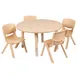 Flash Furniture YU-YCX-0073-2-ROUND-TBL-NAT-E-GG Set, 33" 14.5"-23.75" Table 220lb, +4 Chairs 10.5" Seat 154lb 1 image