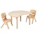 Flash Furniture YU-YCY-093-0032-CIR-TBL-NAT-GG Half Moon Table with 2 Chairs, 35.5" W x 25" D, Adjustable 1 image