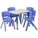 Flash Furniture YU-YCY-098-0034-RECT-TBL-BLUE-GG Preschool Activity Table Set, Rectangular, 26x21, Adjustable Height, 220 lb, Blue/Grey 1 image