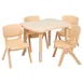 Flash Furniture YU-YCY-098-0034-RECT-TBL-NAT-GG Preschool Activity Table Set, 26x22 Rectangular, Adjustable Height 14.5-23.75, 220 lb, Natural, 4 Stacking Chairs 1 image