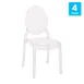 Flash Furniture ZH-GHOST-OVR-4-GG Outdoor Chair Set of 4, Crystal Wide Resin, 700 lbs, Bamboo, Steamer 1 image
