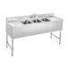 Steel Works SWBAR3B60-LR 60" Underbar Sink Units, 3 Compartment with 2 Drainboards 1 image