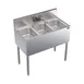 Krowne KR19-33C 36" 3 Compartment Underbar Sink w/ Splash-Mount Faucet, No Drainboards 1 image