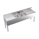 Krowne KR19-73C 84" 3 Compartment Underbar Sink w/ 2 Drainboards, Splash-Mount Faucet 1 image