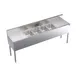 Krowne KR19-74C 84" 4 Compartment Underbar Sink w/ 2 Drainboards, Splash-Mount Faucet 1 image