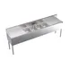 Krowne KR19-84C 96" 4 Compartment Underbar Sink w/ 2 Drainboards, Splash-Mount Faucet 1 image