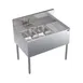 Krowne KR24-32L 36" 2 Compartment Underbar Sink w/ 1 Right Drainboard, Deck-Mount Faucet 1 image