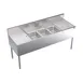 Krowne KR24-63C 72" Underbar Sink Units, 3 Compartment with 2 Drainboards 1 image