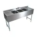 BK Resources UB4-18-384TS 84" Underbar Sink Units, 3 Compartment with 2 Drainboards 1 image