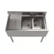 BK Resources UB4-18-236LS 36" Underbar Sink Units, 2 Compartment with Left Drainboard 2 image