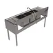 BK Resources BKUBW-360TS 60" Underbar Sink Units, 3 Compartment with 2 Drainboards 3 image