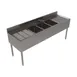 BK Resources UB4-21-372TS 72" Underbar Sink Units, 3 Compartment with 2 Drainboards 1 image