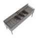 BK Resources UB4-21-372TS 72" Underbar Sink Units, 3 Compartment with 2 Drainboards 4 image