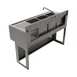 BK Resources UBB-18-348RS Underbar Sink Units, 3 Compartment with Right Drainboard 3 image