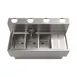 BK Resources UBDW-18-348RS Underbar Sink Units, 3 Compartment with Right Drainboard 2 image