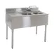 Eagle Group B3L-2-22 36" Underbar Sink Units, 2 Compartment with Left Drainboard 1 image