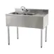 Eagle Group B3R-2-18 36" Underbar Sink Units, 2 Compartment with Right Drainboard 1 image