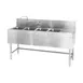 Eagle Group B5R-4-24 60" Underbar Sink Units, 4 Compartment with Right Drainboard 1 image