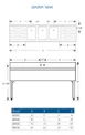 LaCrosse SD63C Underbar Sink Units, 3 Compartment with 2 Drainboards 4 image