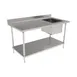 GSW USA WT-PS3048R 48" Prep Table Sink Unit, Bowl on Right with Faucet - 16 Gauge 1 image