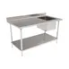 GSW USA WT-PS3060R 60" Prep Table Sink Unit, Bowl on Right with Faucet - 16 Gauge 1 image