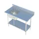 Sapphire Manufacturing SMTPS-2448L 48" Work Table with Prep Sink, Bowl On Left - 16 Gauge 1 image