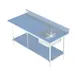 Sapphire Manufacturing SMTPS-3072R 72" Work Table with Prep Sink, Bowl On Right - 16 Gauge 1 image