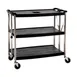 CAC China BTCF-39S Util Cart, 39L x 20-3/4W x 36H, 3-Tier, 350 lbs, Blk Plast/Stainless, Braked Casters 1 image