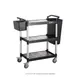 CAC China BTUC-17BK Utility Cart 31-7/8"L x 17-1/8"W x 35-7/8"H 3‑Tier Polypropylene Shelves Black 330 lbs 1 image